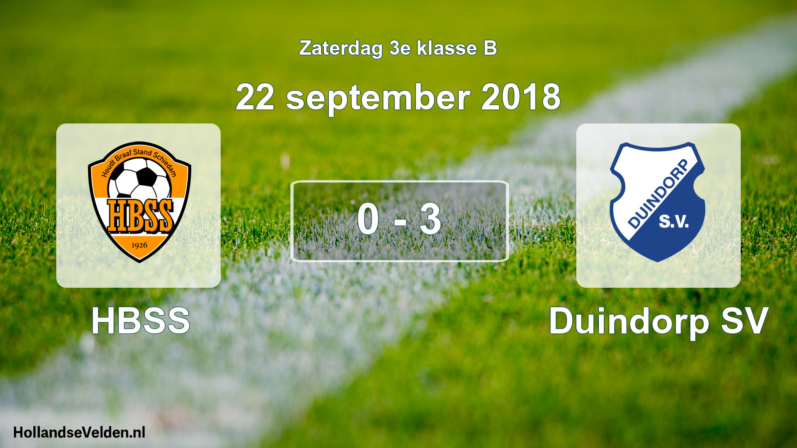 Total number of matches played: HBSS - Duindorp SV 0 - 3 (22 September 2018)