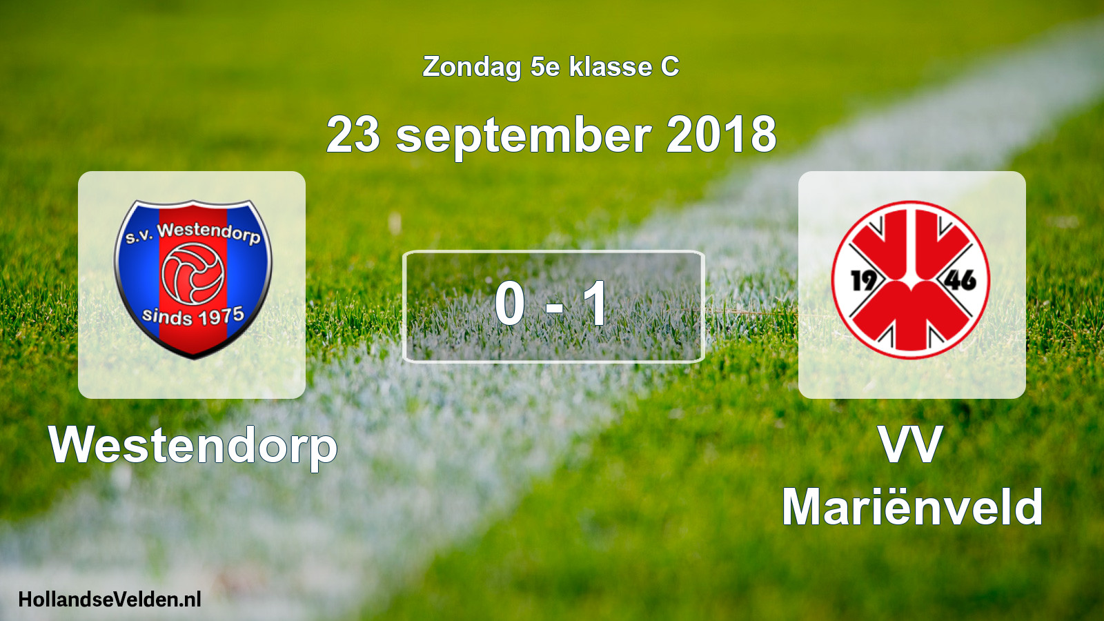 Total number of matches played: Westendorp - VV Mariënveld 0 - 1 (23 September 2018)