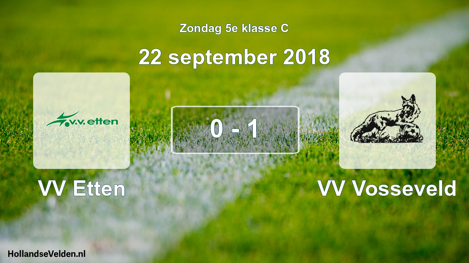 Total number of matches played: VV Etten - VV Vosseveld 0 - 1 (22 September 2018)
