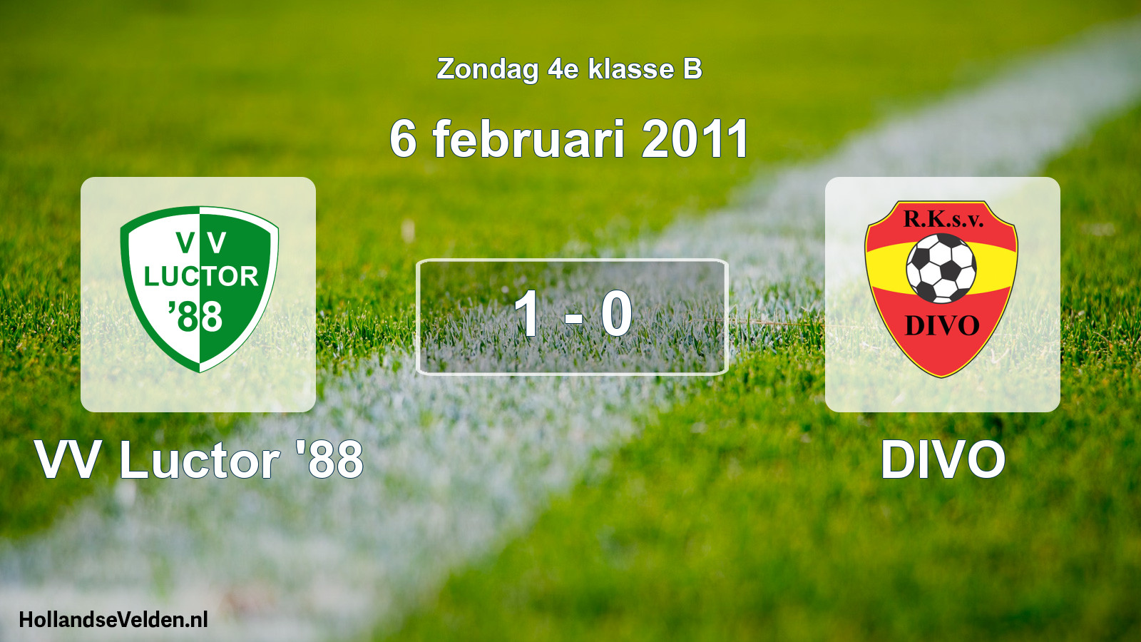 Total number of matches played: VV Luctor '88 - DIVO 1 - 0 (6 February 2011)