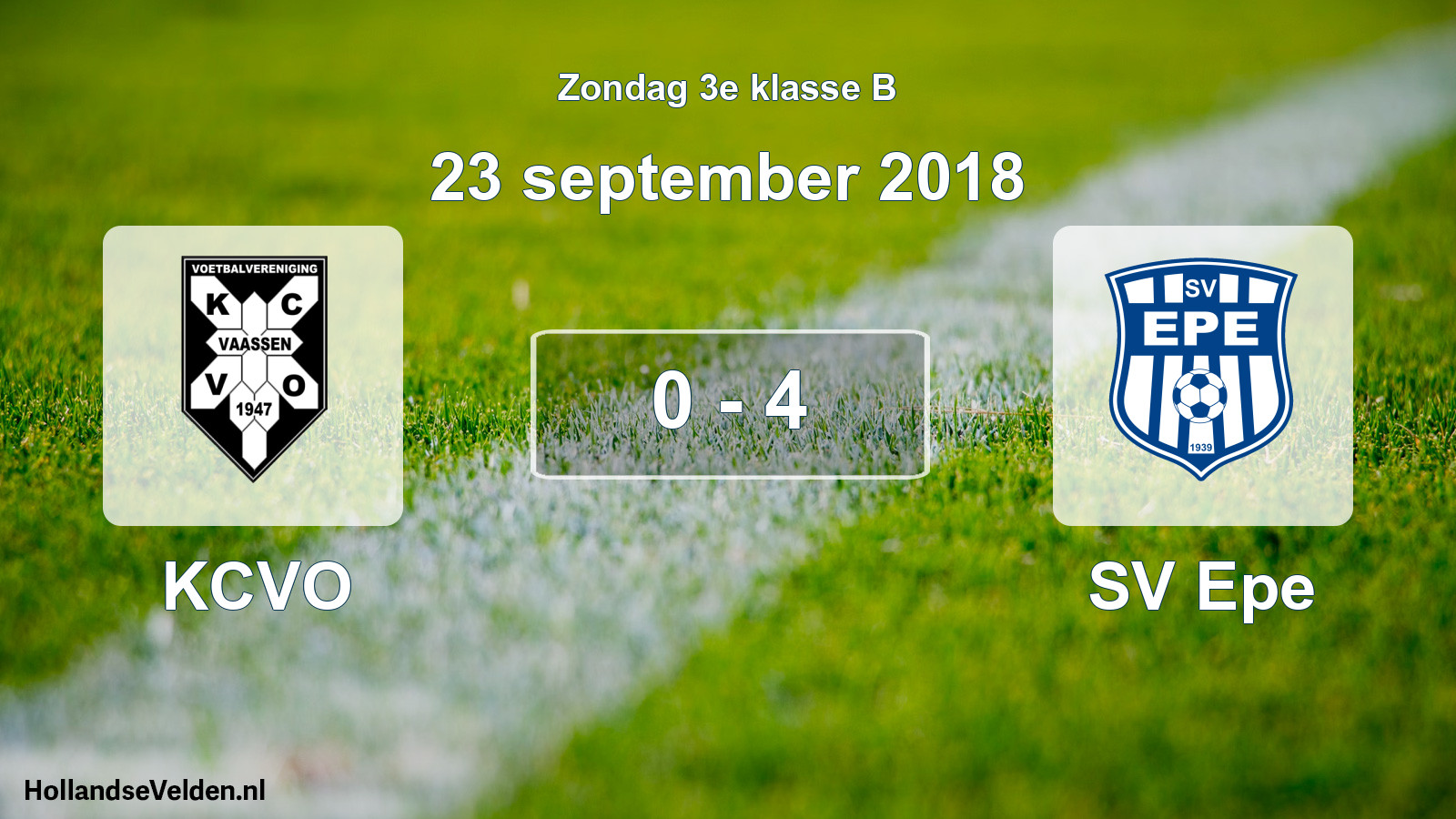 Total number of matches played: KCVO - SV Epe 0 - 4 (23 September 2018)