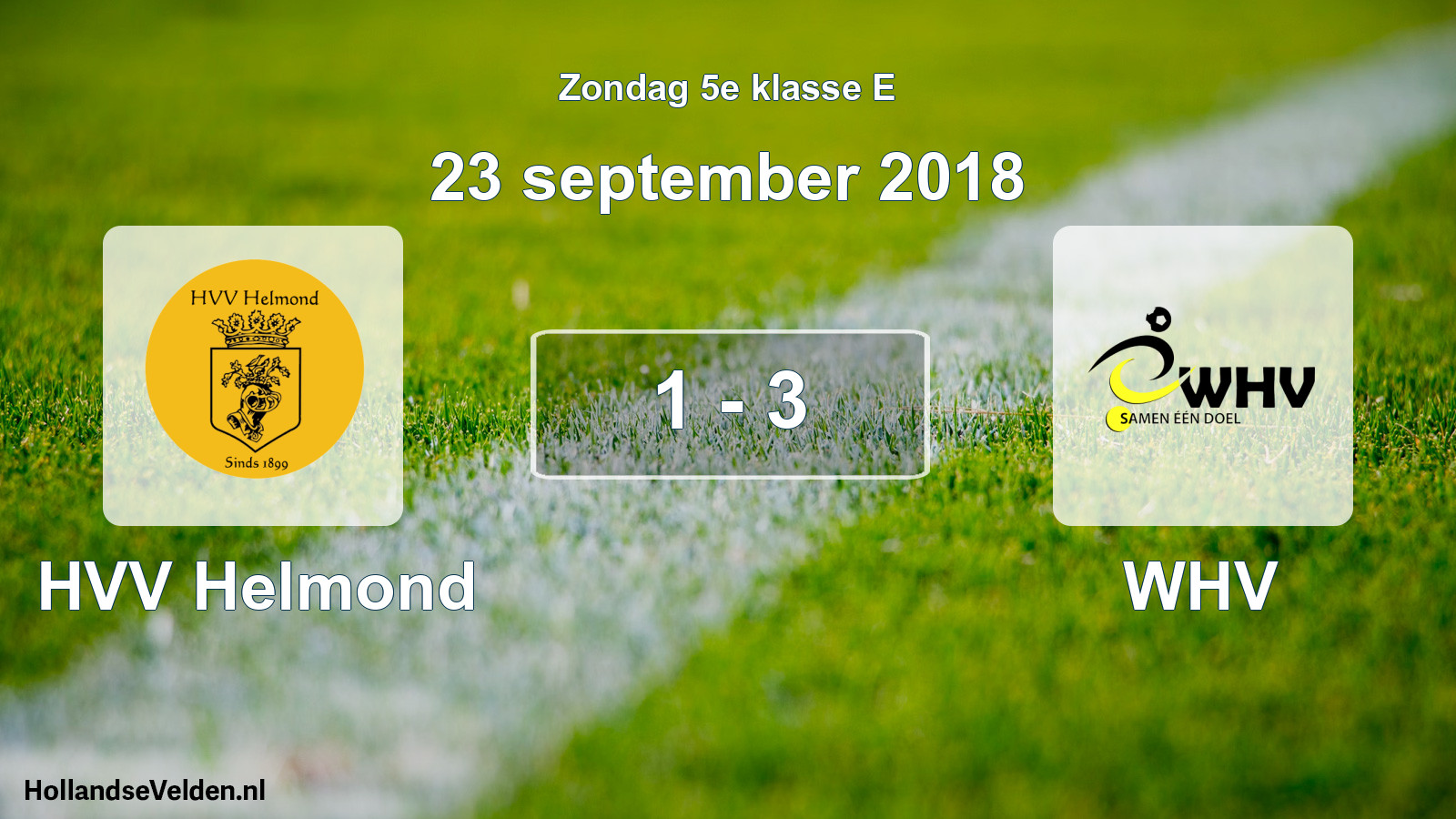 Total number of matches played: HVV Helmond - WHV 1 - 3 (23 September 2018)