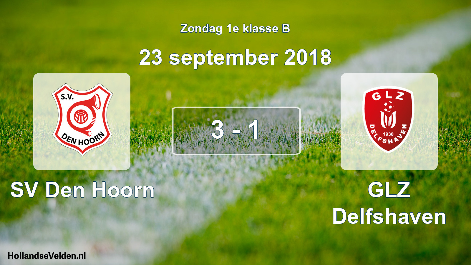 Total number of matches played: SV Den Hoorn - GLZ Delfshaven 3 - 1 (23 September 2018)