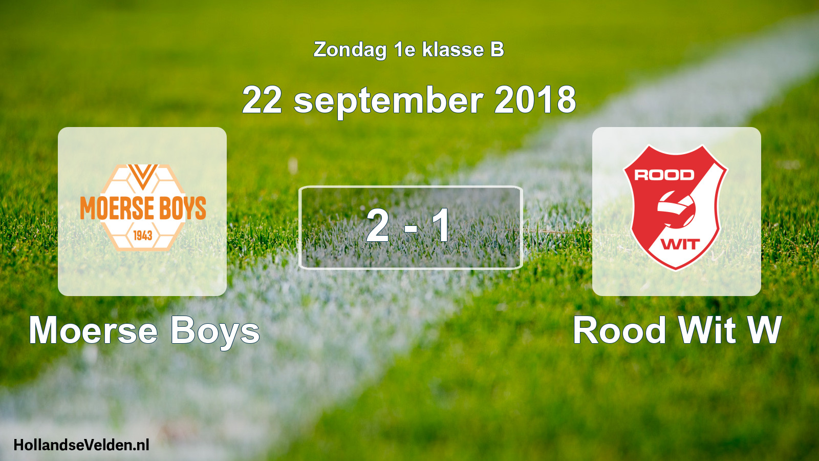 Gespeelde wedstrijd: Moerse Boys - Rood Wit W 2 - 1 (22 september 2018)