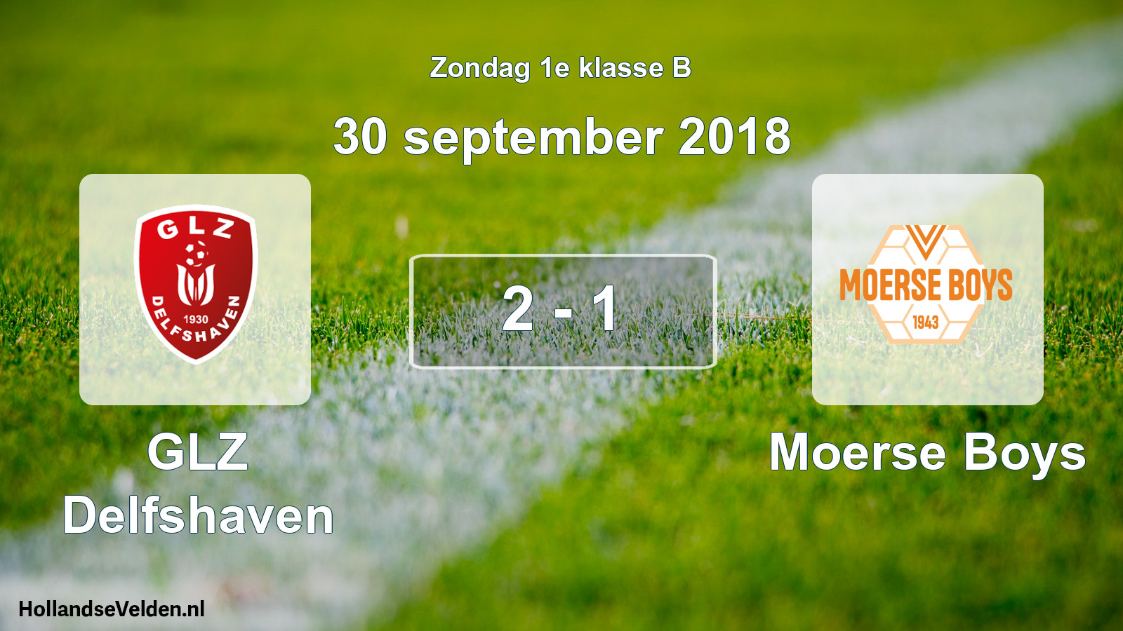 Total number of matches played: GLZ Delfshaven - Moerse Boys 2 - 1 (30 September 2018)