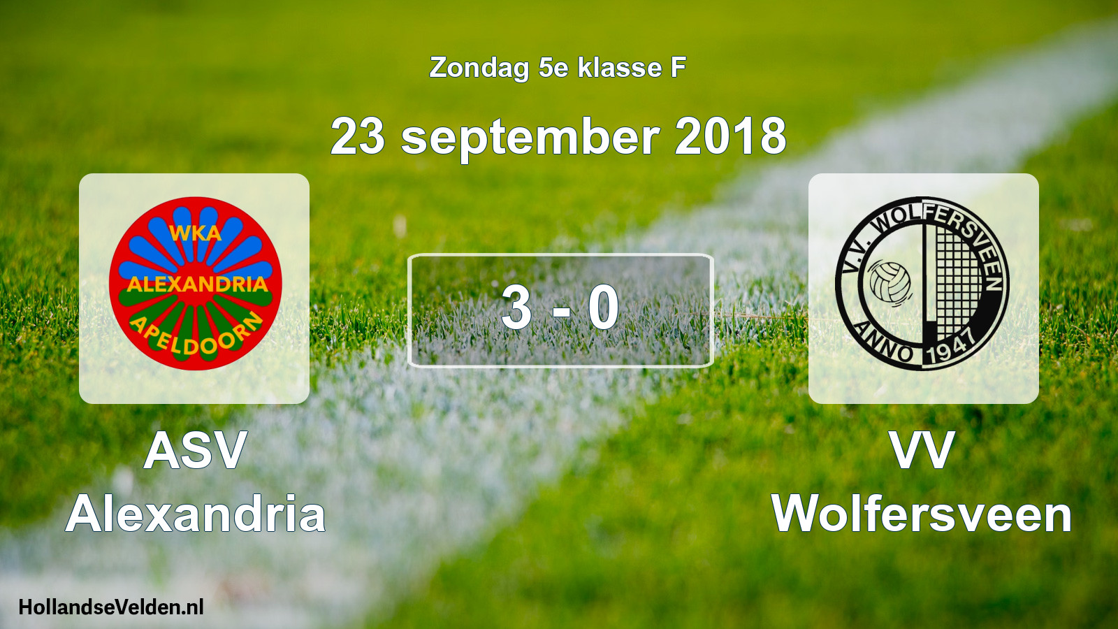 Total number of matches played: ASV Alexandria - VV Wolfersveen 3 - 0 (23 September 2018)