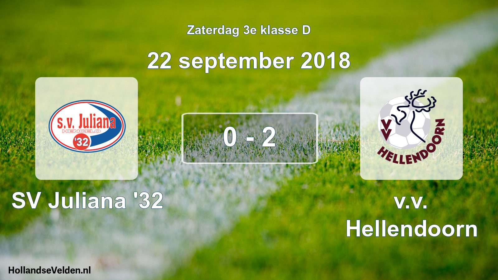 Total number of matches played: SV Juliana '32 - v.v. Hellendoorn 0 - 2 (22 September 2018)