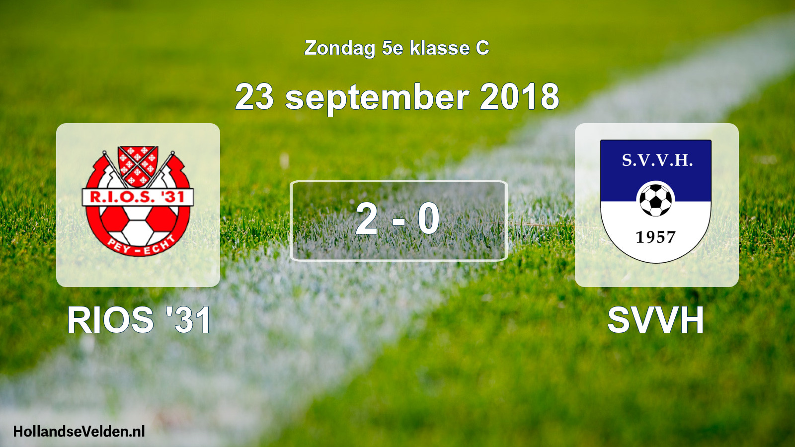 Total number of matches played: RIOS '31 - SVVH 2 - 0 (23 September 2018)