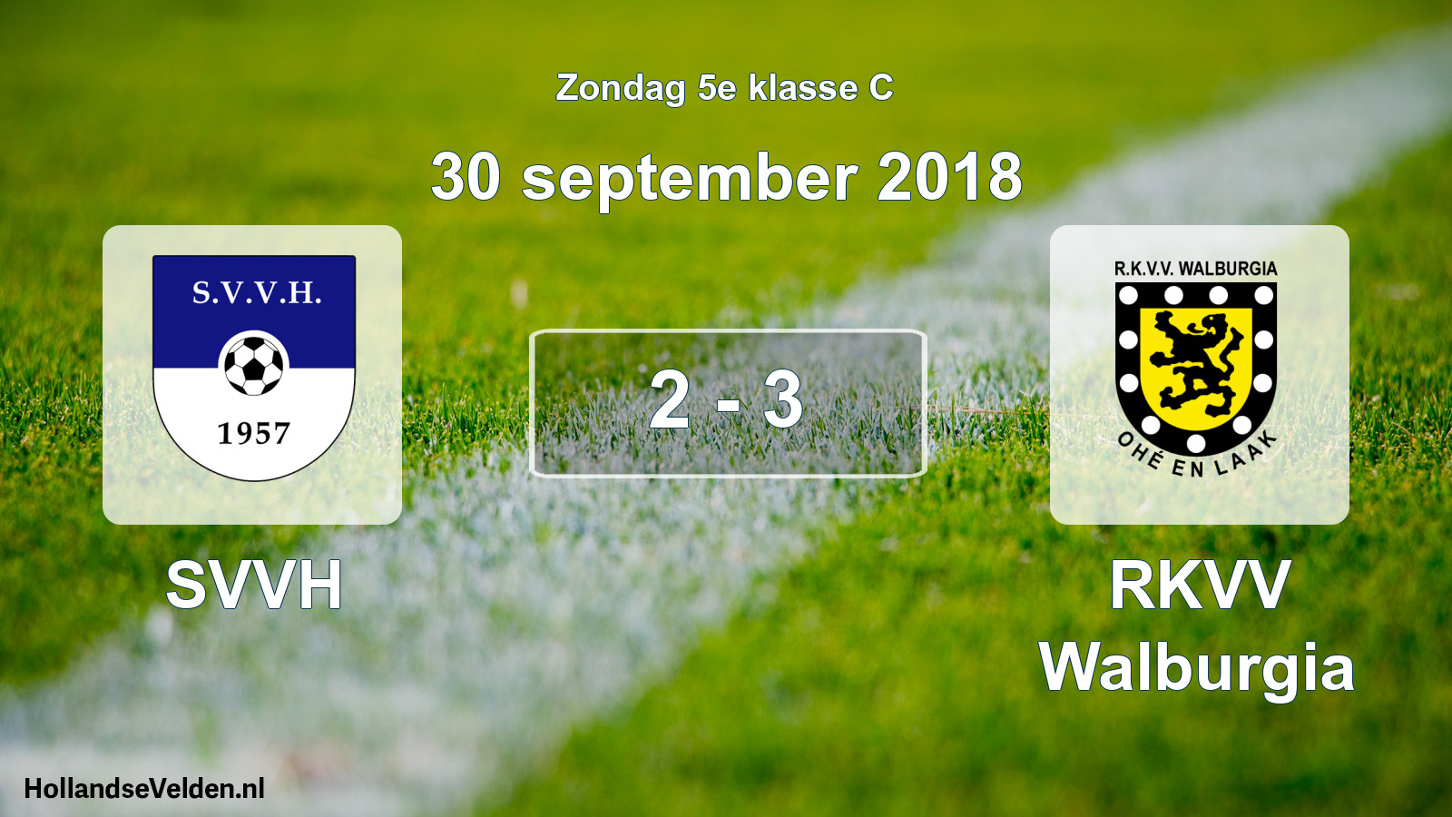Total number of matches played: SVVH - RKVV Walburgia 2 - 3 (30 September 2018)