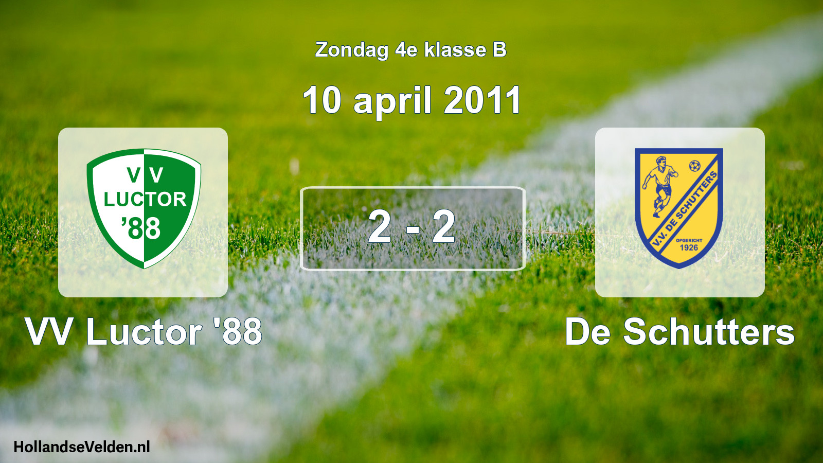 Total number of matches played: VV Luctor '88 - De Schutters 2 - 2 (10 April 2011)