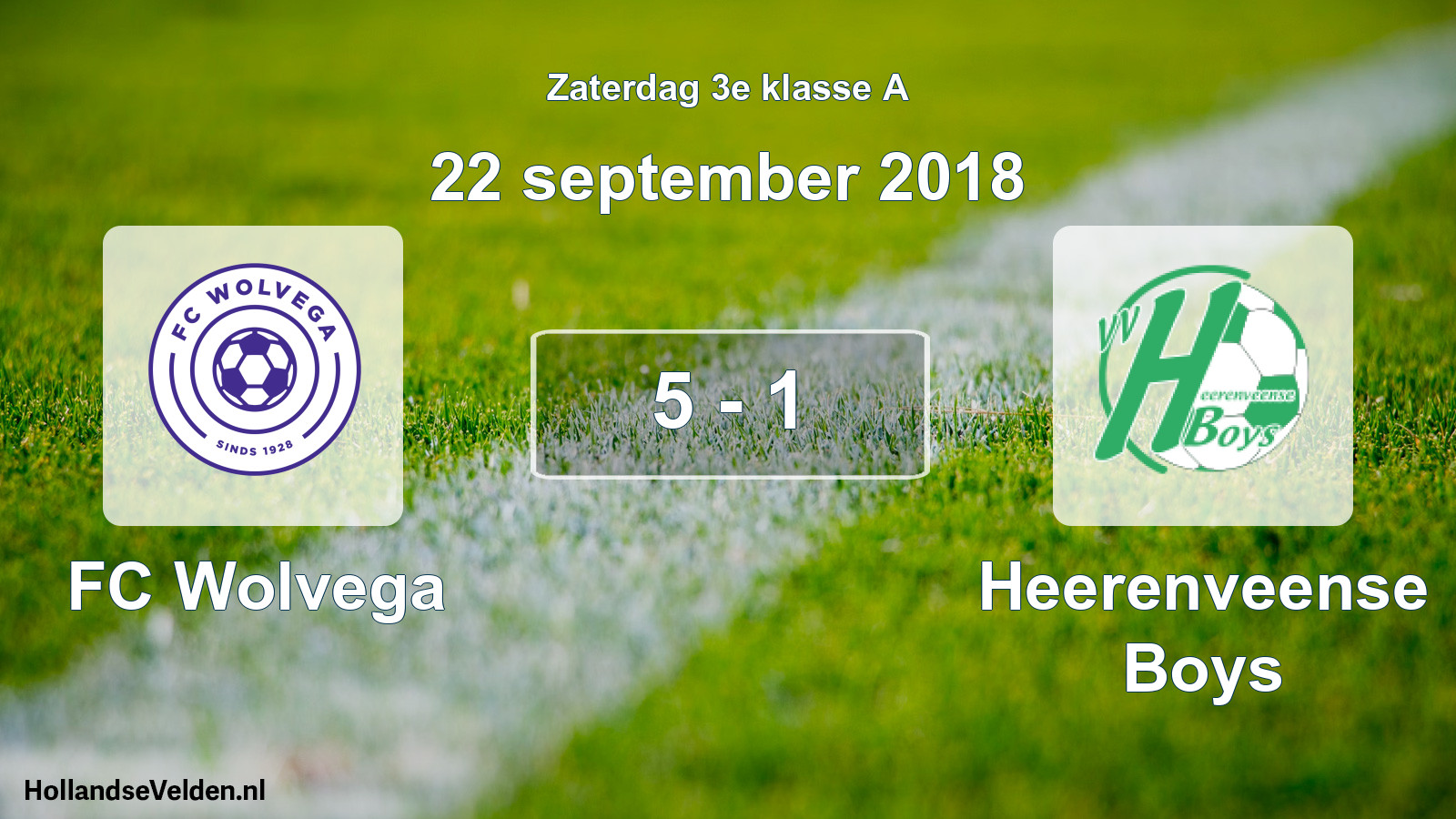 Total number of matches played: FC Wolvega - Heerenveense Boys 5 - 1 (22 September 2018)