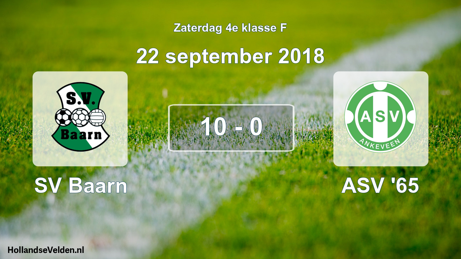 Total number of matches played: SV Baarn - ASV '65 10 - 0 (22 September 2018)