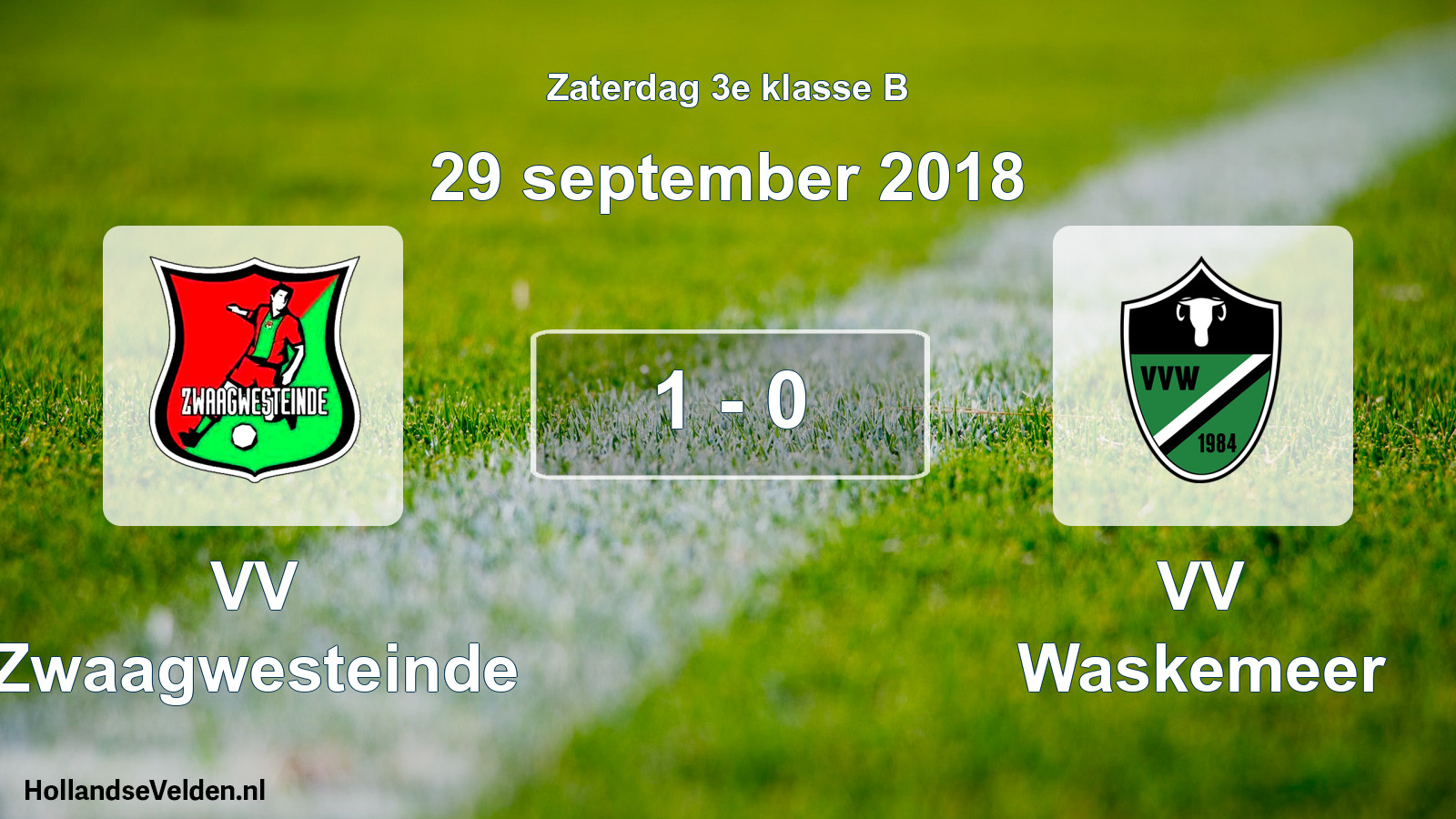 Total number of matches played: VV Zwaagwesteinde - VV Waskemeer 1 - 0 (29 September 2018)