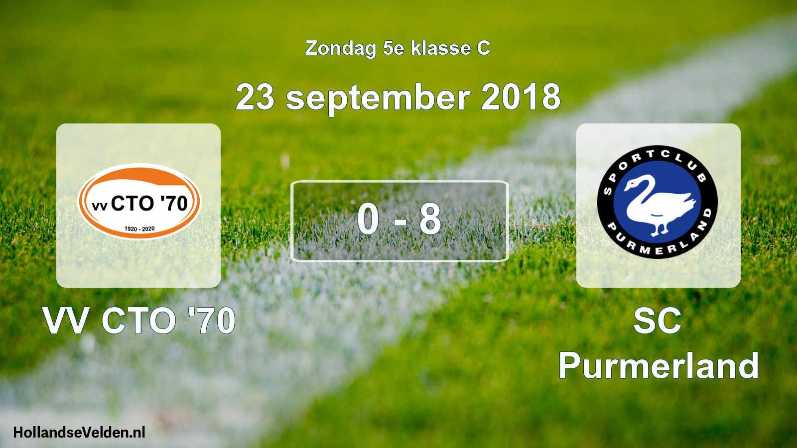Total number of matches played: VV CTO '70 - SC Purmerland 0 - 8 (23 September 2018)