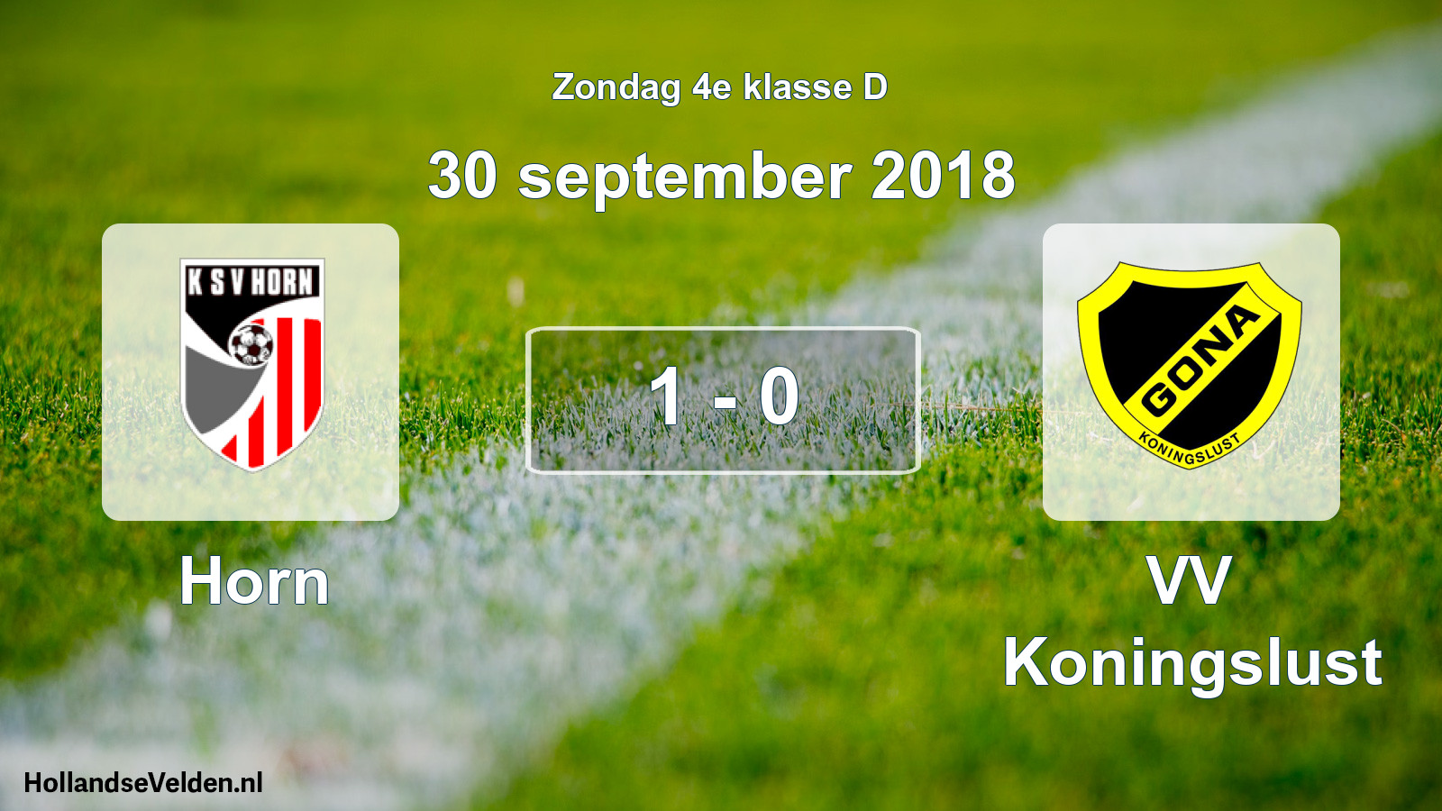 Total number of matches played: Horn - VV Koningslust 1 - 0 (30 September 2018)