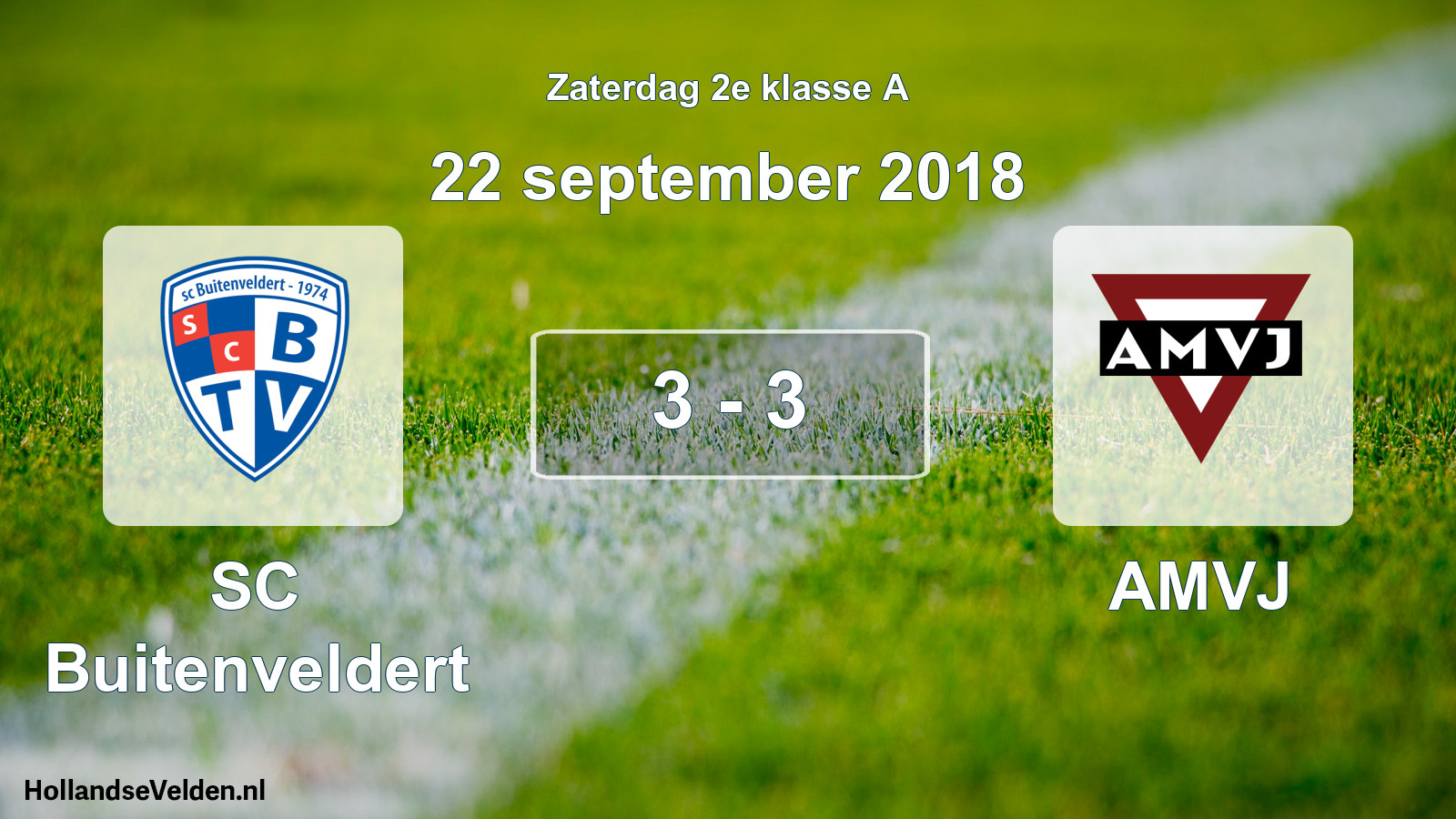 Total number of matches played: SC Buitenveldert - AMVJ 3 - 3 (22 September 2018)