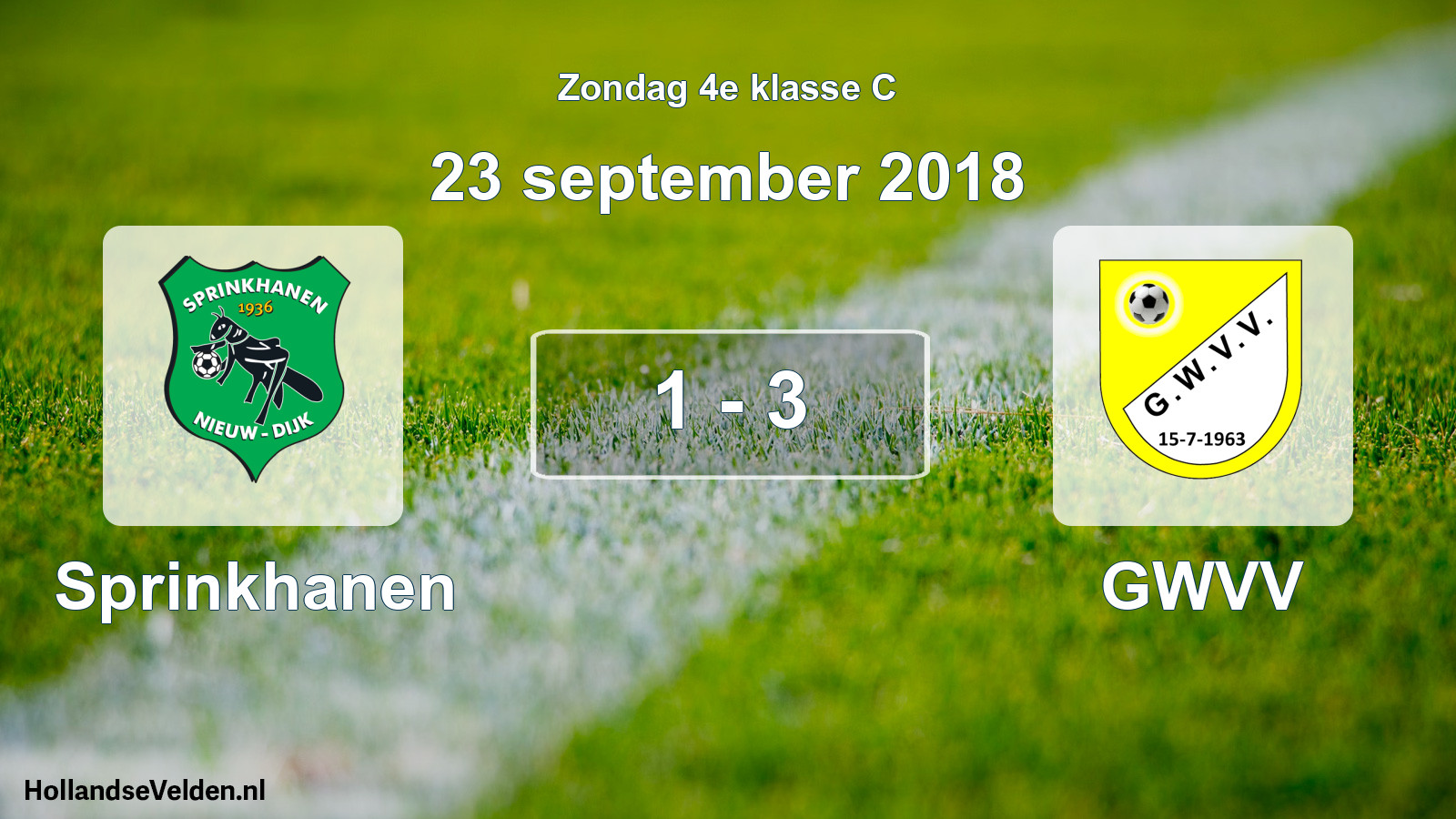 Total number of matches played: Sprinkhanen - GWVV 1 - 3 (23 September 2018)