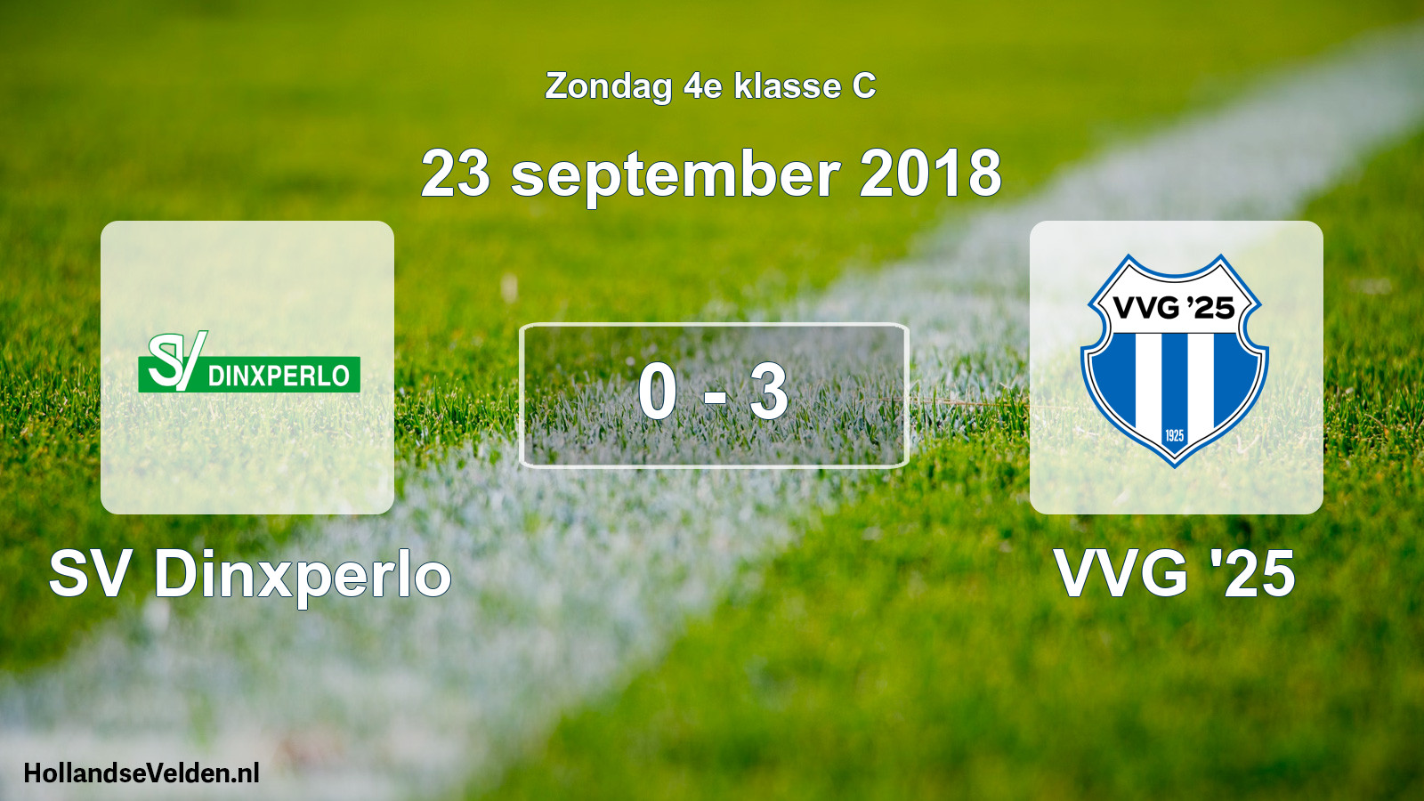 Total number of matches played: SV Dinxperlo - VVG '25 0 - 3 (23 September 2018)