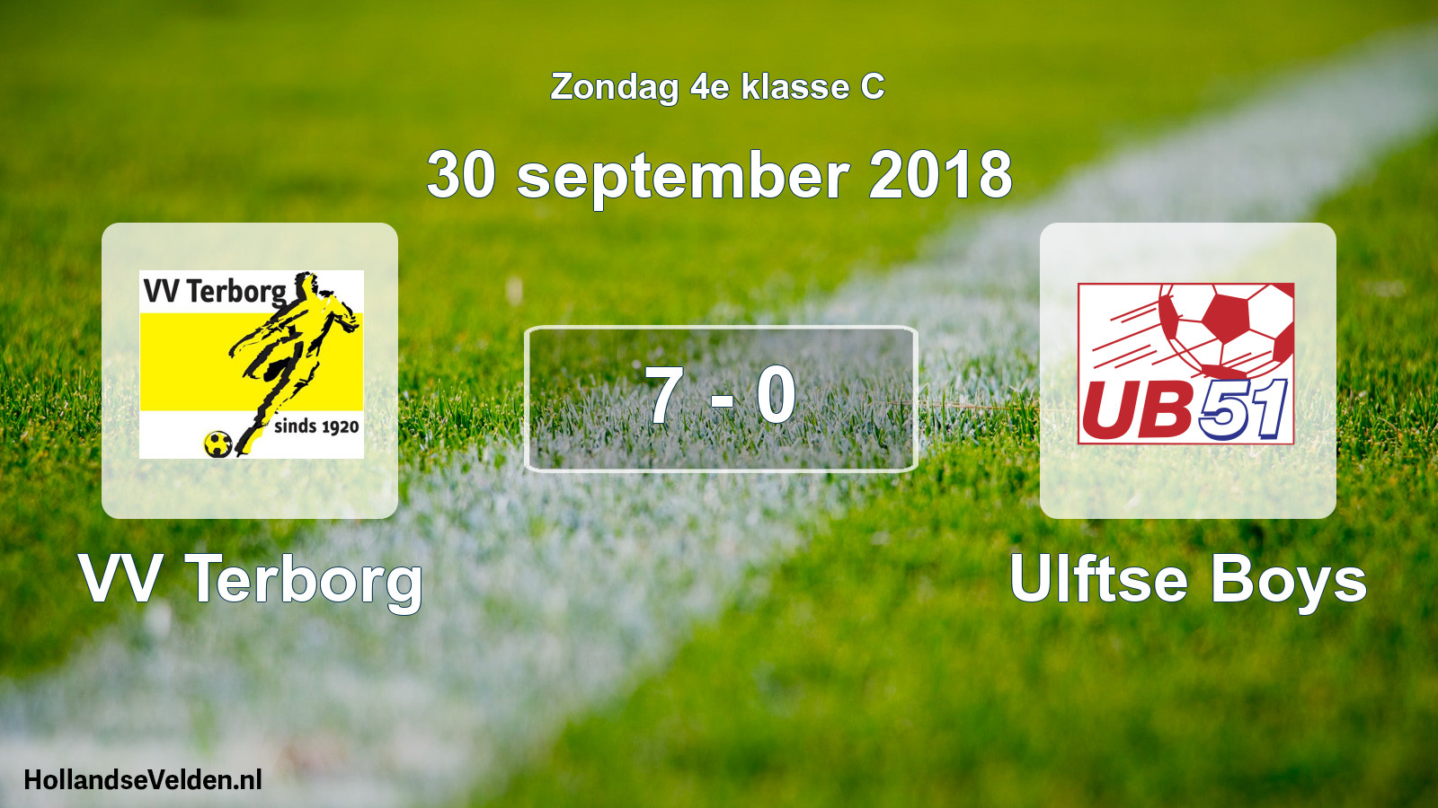 Total number of matches played: VV Terborg - Ulftse Boys 7 - 0 (30 September 2018)