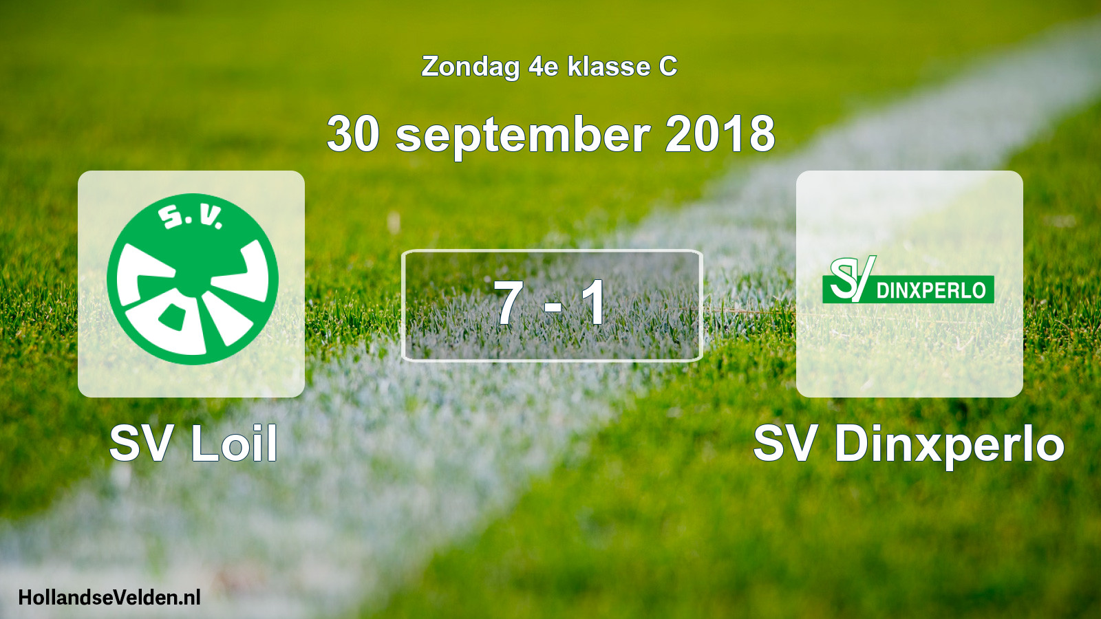 Total number of matches played: SV Loil - SV Dinxperlo 7 - 1 (30 September 2018)