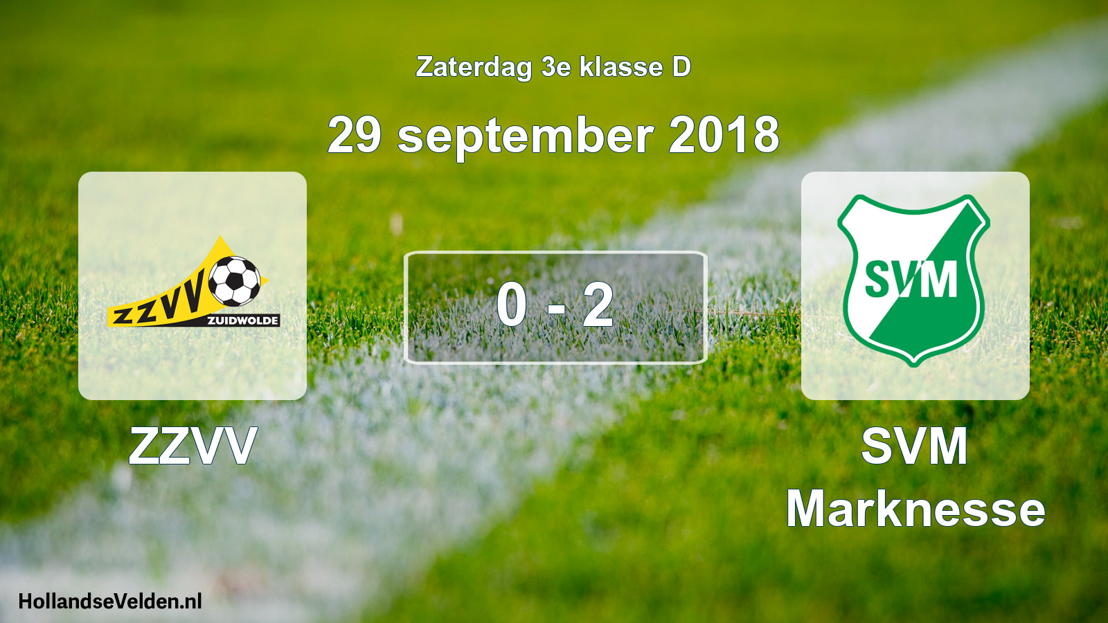 Total number of matches played: ZZVV - SVM Marknesse 0 - 2 (29 September 2018)