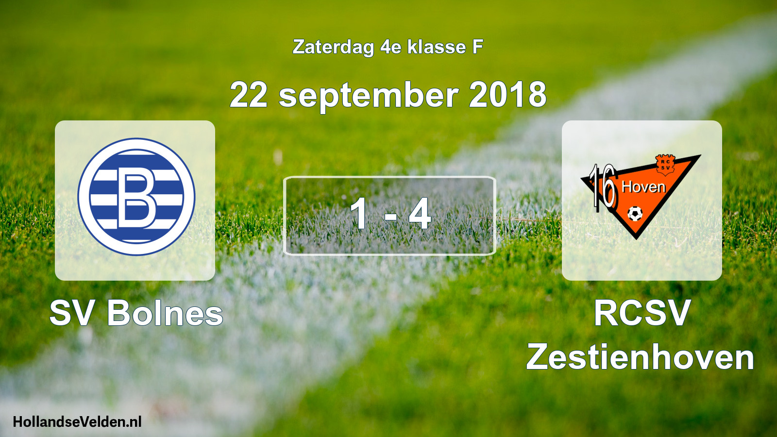 Total number of matches played: SV Bolnes - RCSV Zestienhoven 1 - 4 (22 September 2018)