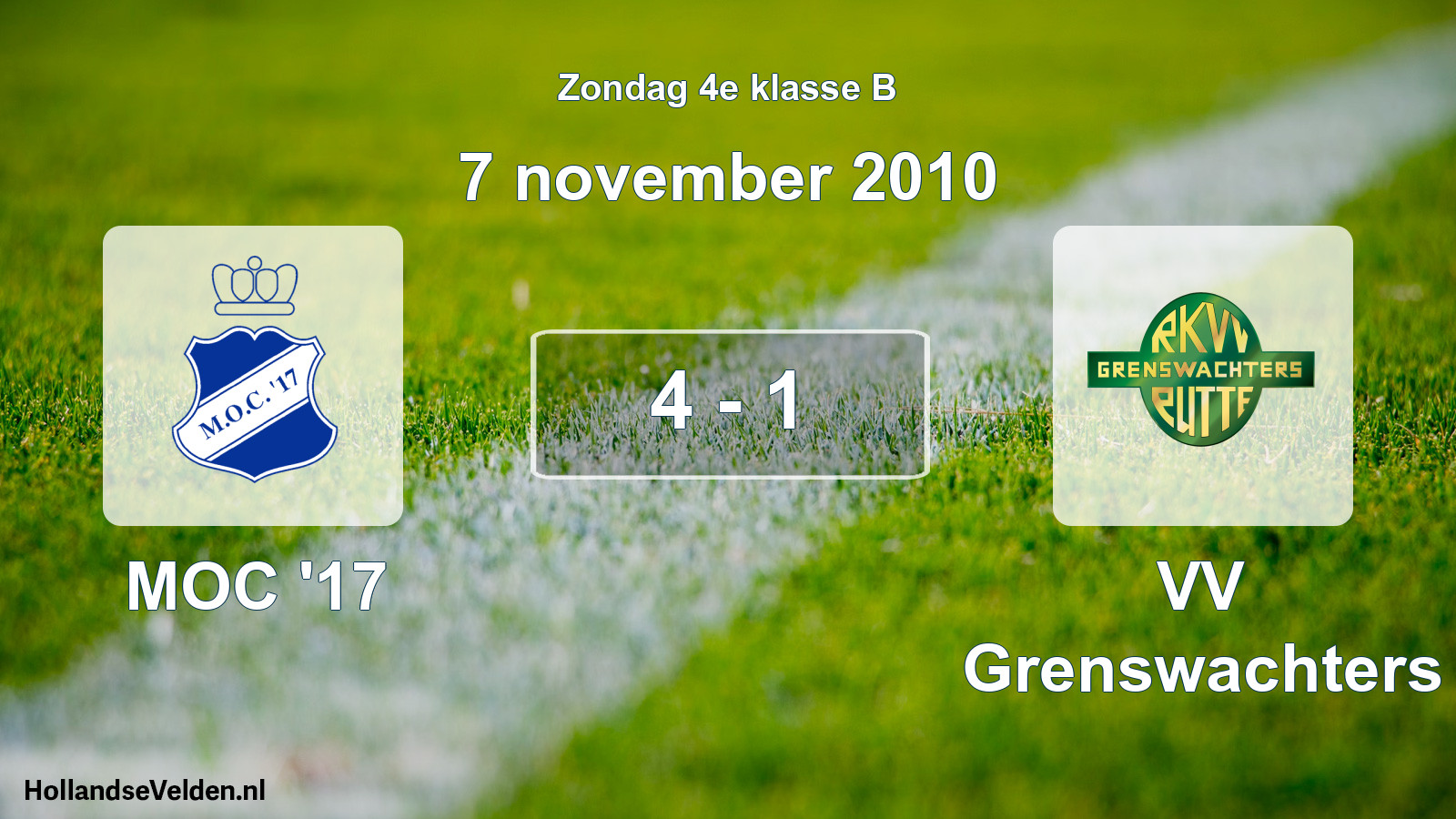 Total number of matches played: MOC '17 - VV Grenswachters 4 - 1 (7 November 2010)