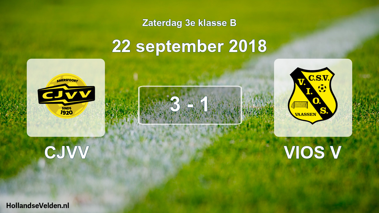 Total number of matches played: CJVV - VIOS V 3 - 1 (22 September 2018)