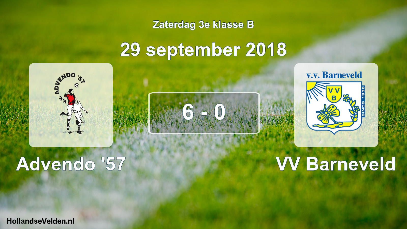 Total number of matches played: Advendo '57 - VV Barneveld 6 - 0 (29 September 2018)