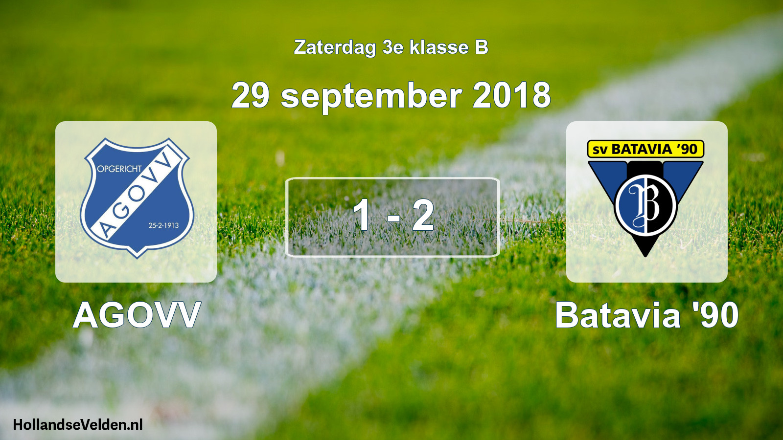 Total number of matches played: AGOVV - Batavia '90 1 - 2 (29 September 2018)
