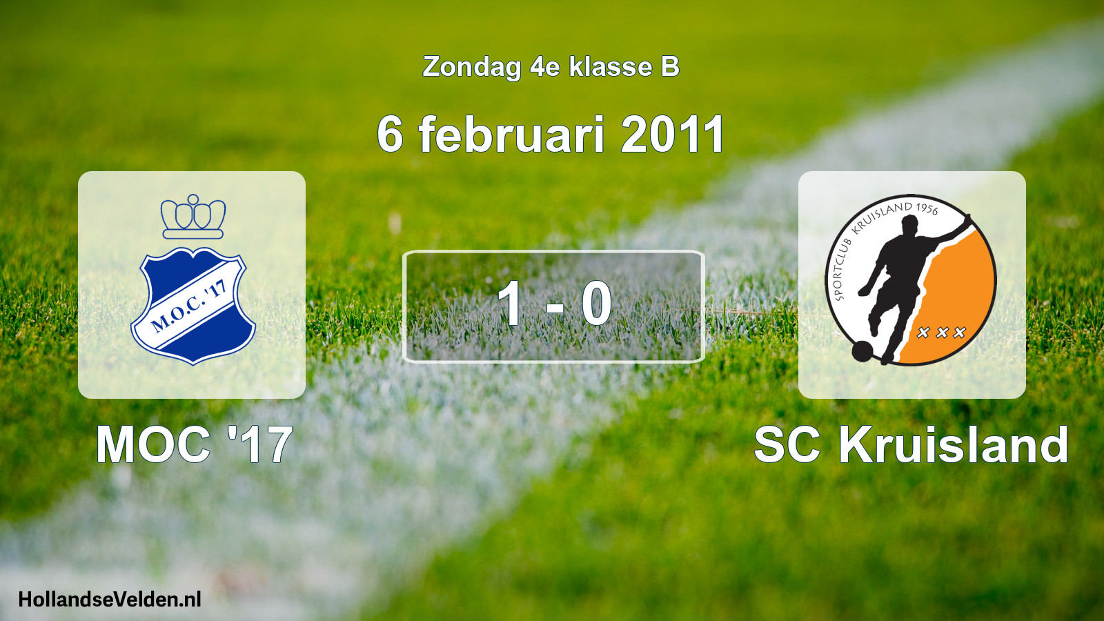 Total number of matches played: MOC '17 - SC Kruisland 1 - 0 (6 February 2011)