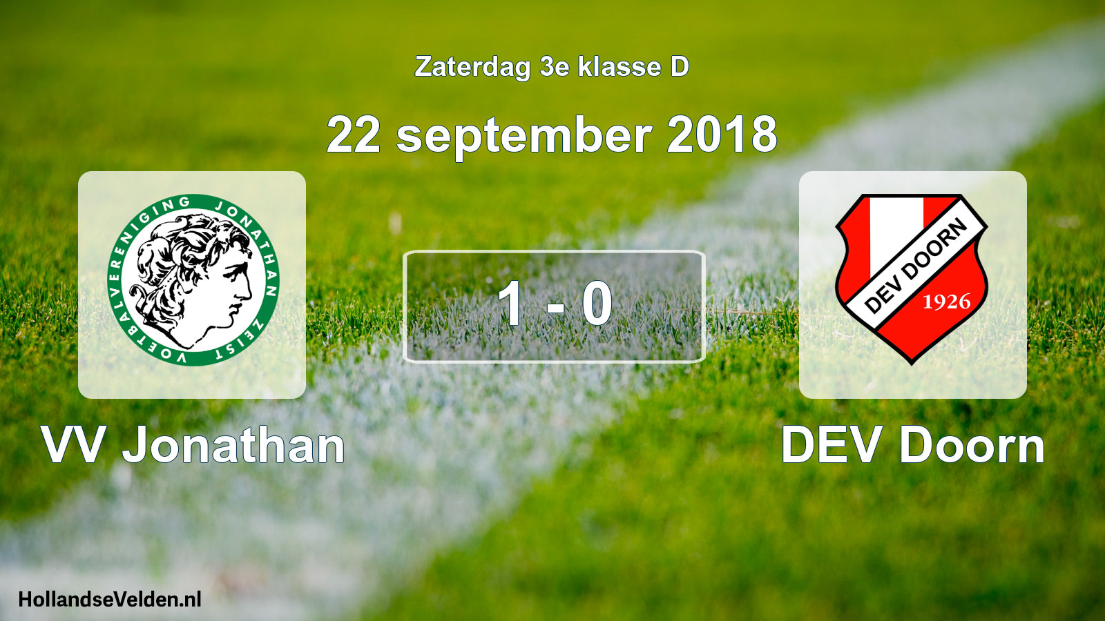 Total number of matches played: VV Jonathan - DEV Doorn 1 - 0 (22 September 2018)