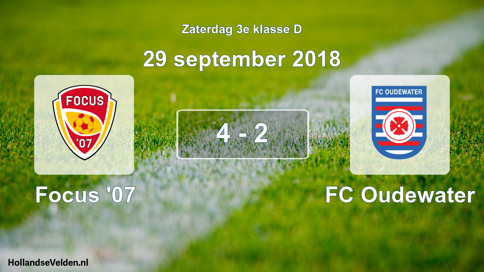 Total number of matches played: Focus '07 - FC Oudewater 4 - 2 (29 September 2018)