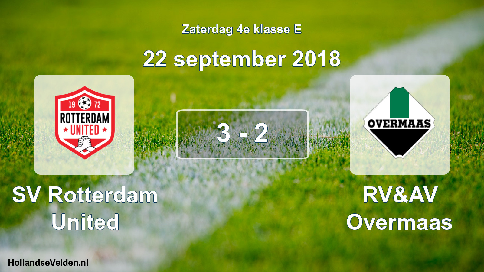 Total number of matches played: SV Rotterdam United - RV&AV Overmaas 3 - 2 (22 September 2018)