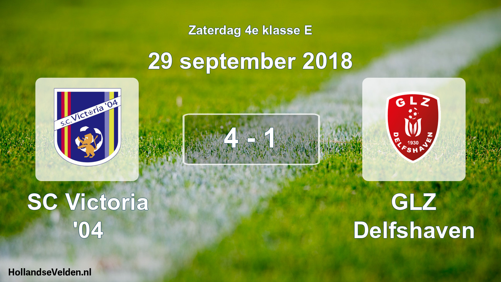 Total number of matches played: SC Victoria '04 - GLZ Delfshaven 4 - 1 (29 September 2018)