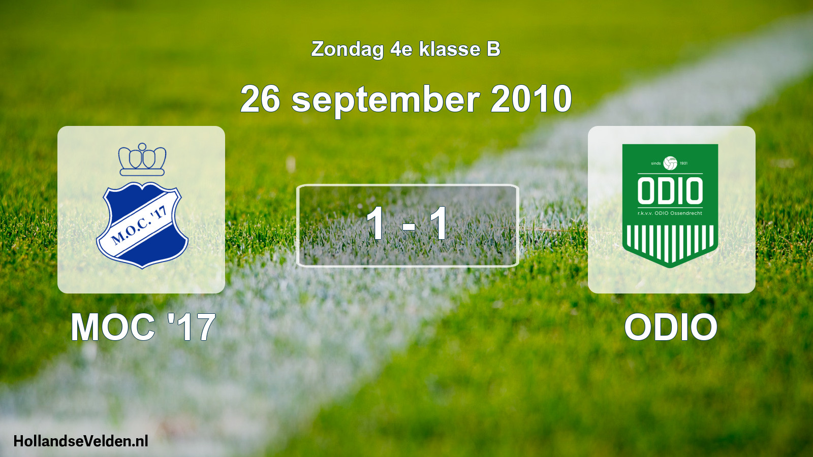 Total number of matches played: MOC '17 - ODIO 1 - 1 (26 September 2010)