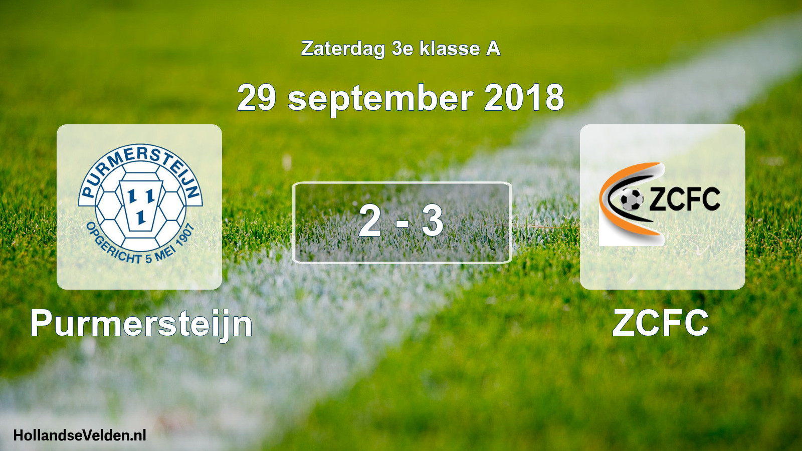 Total number of matches played: Purmersteijn - ZCFC 2 - 3 (29 September 2018)