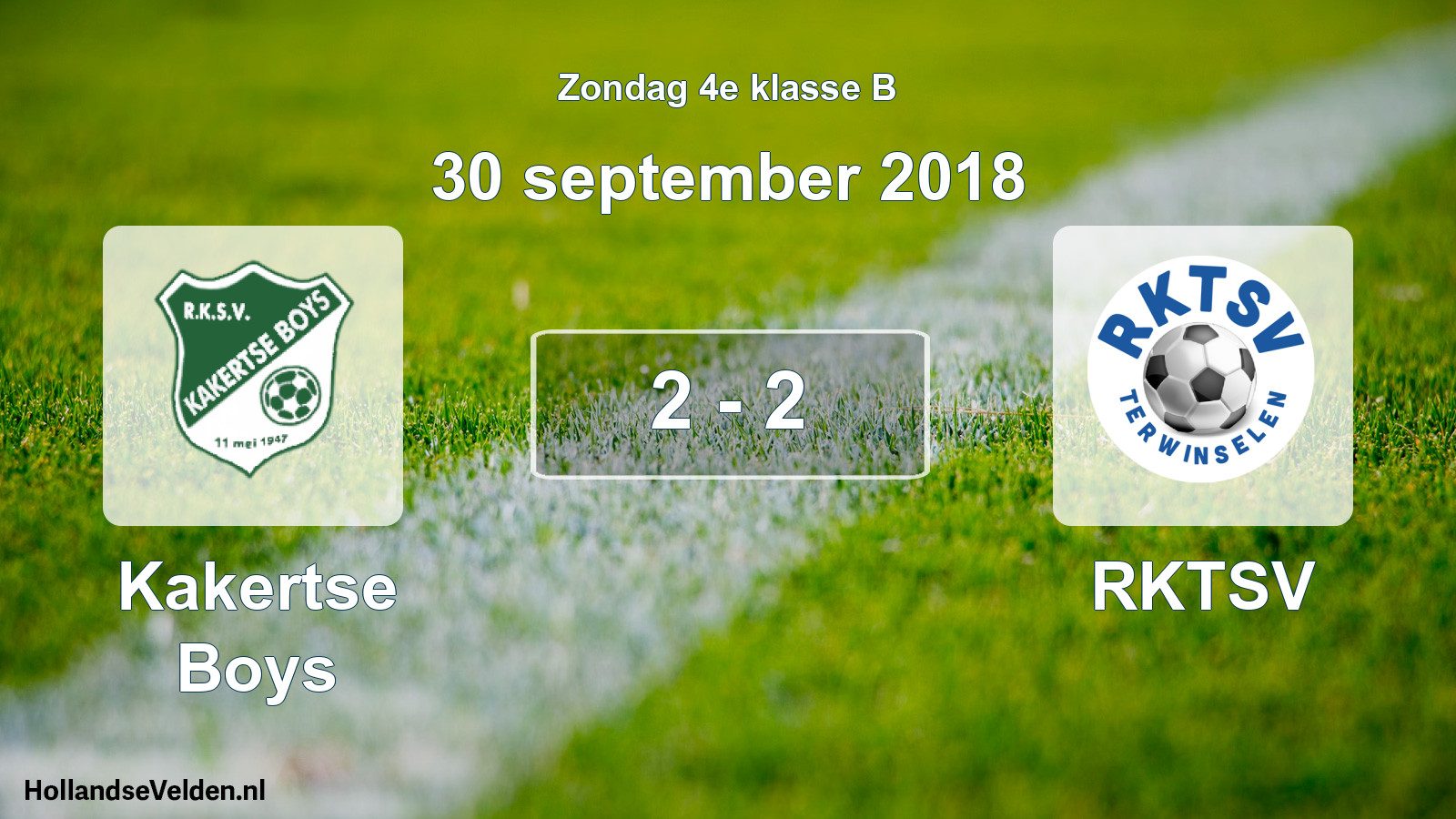 Total number of matches played: Kakertse Boys - RKTSV 2 - 2 (30 September 2018)