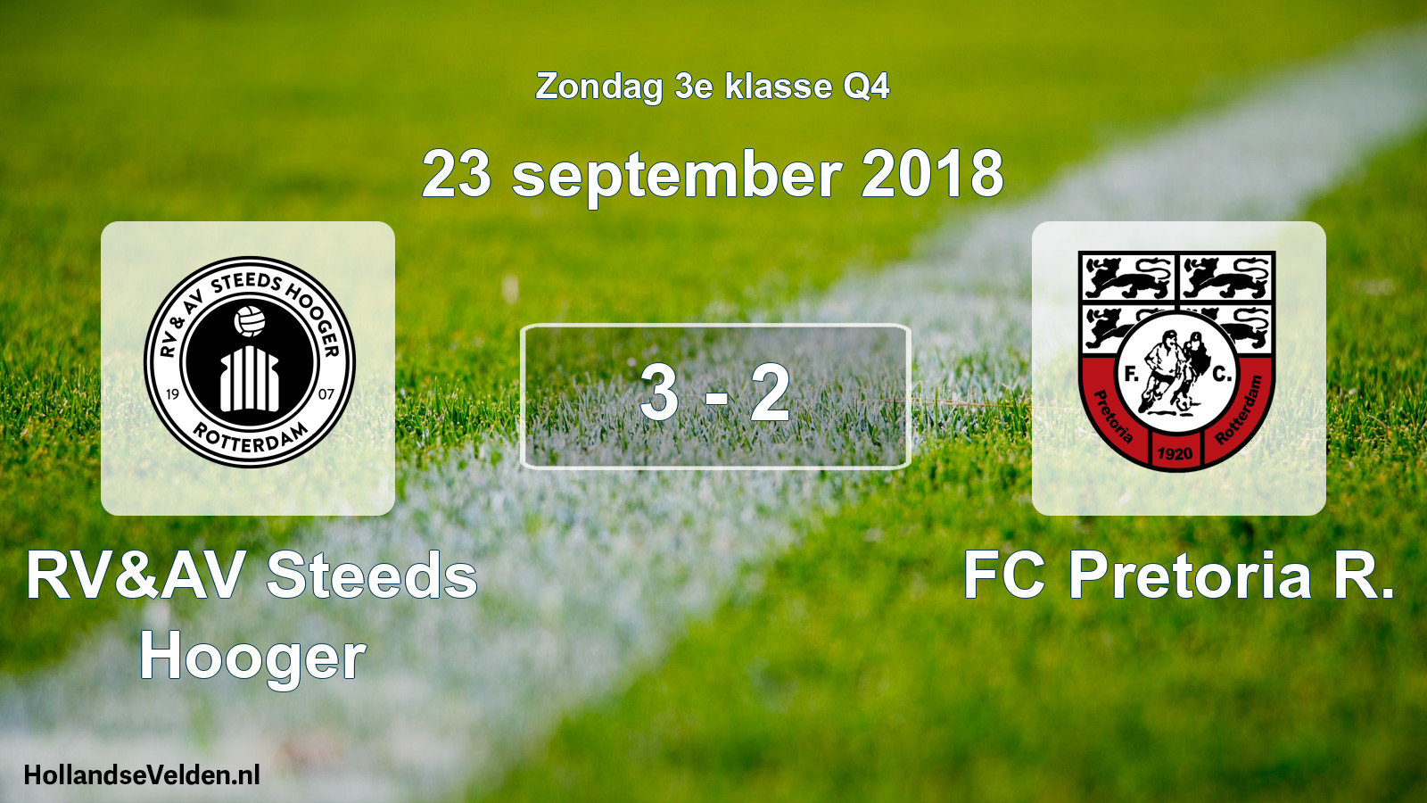 Total number of matches played: RV&AV Steeds Hooger - FC Pretoria R. 3 - 2 (23 September 2018)