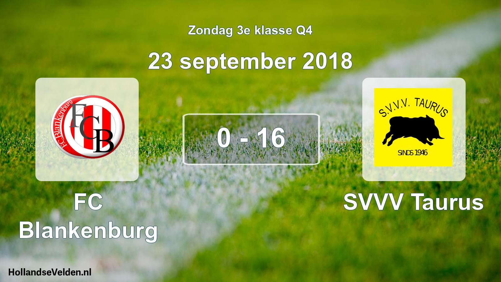 Total number of matches played: FC Blankenburg - SVVV Taurus 0 - 16 (23 September 2018)