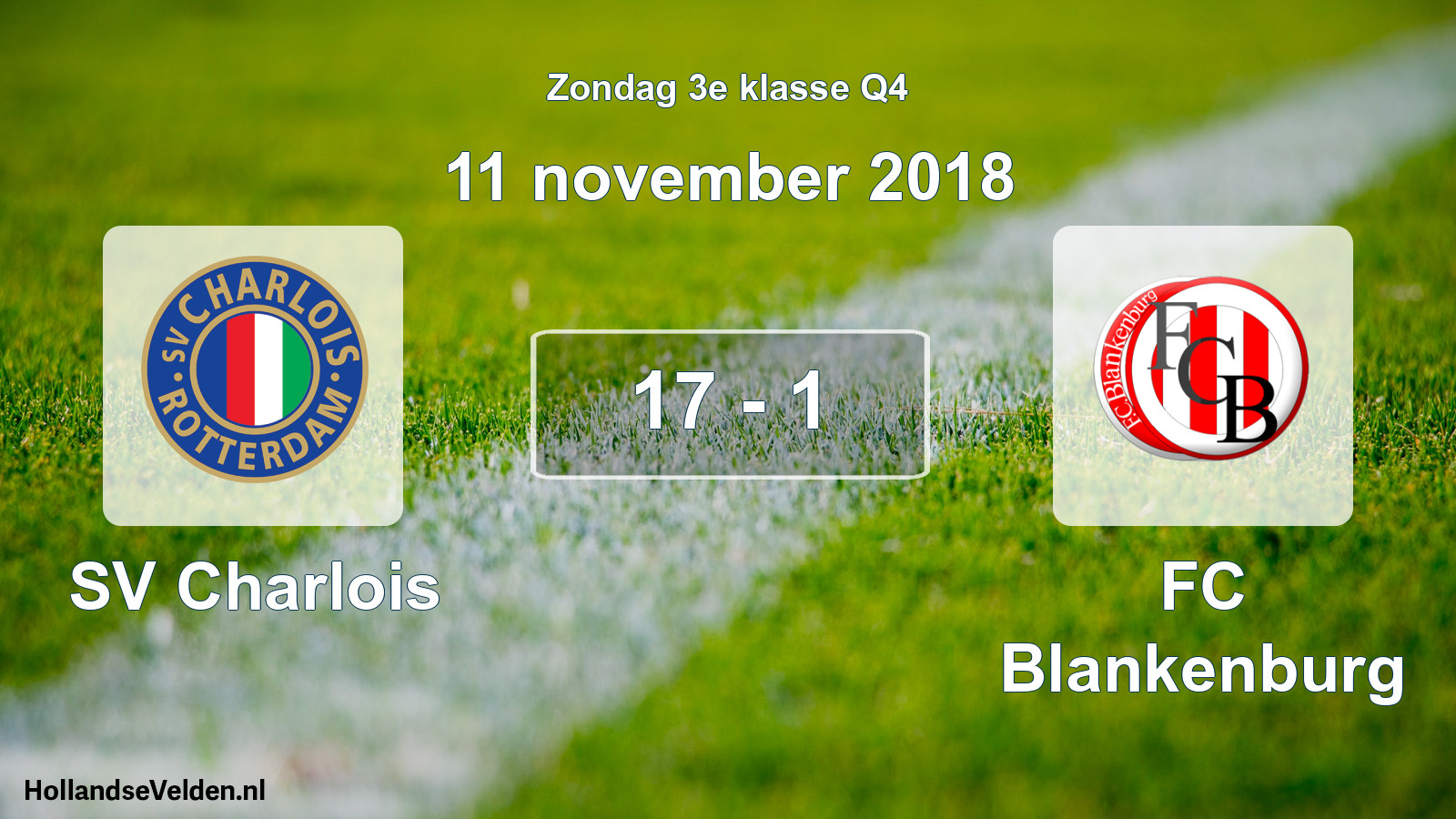 Total number of matches played: SV Charlois - FC Blankenburg 17 - 1 (11 November 2018)