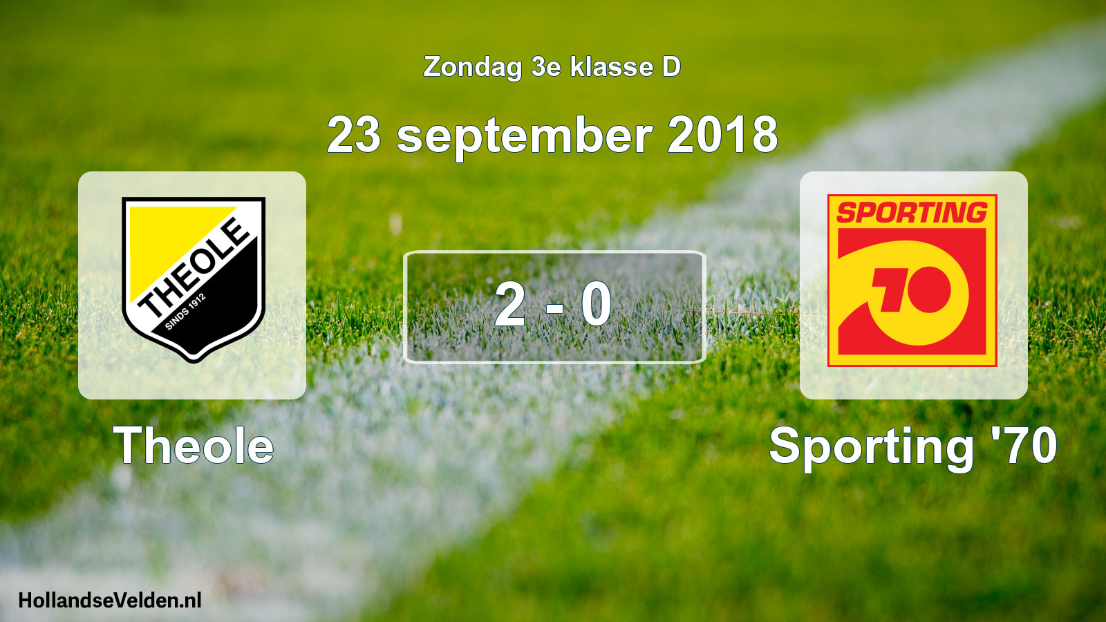 Total number of matches played: Theole - Sporting '70 2 - 0 (23 September 2018)