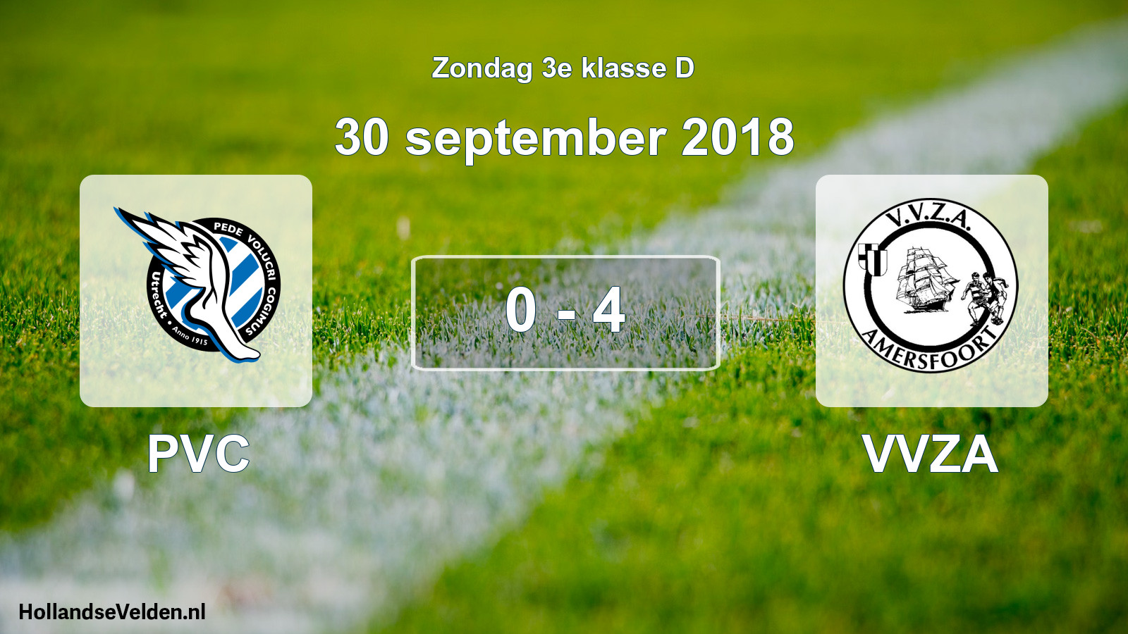 Total number of matches played: PVC - VVZA 0 - 4 (30 September 2018)