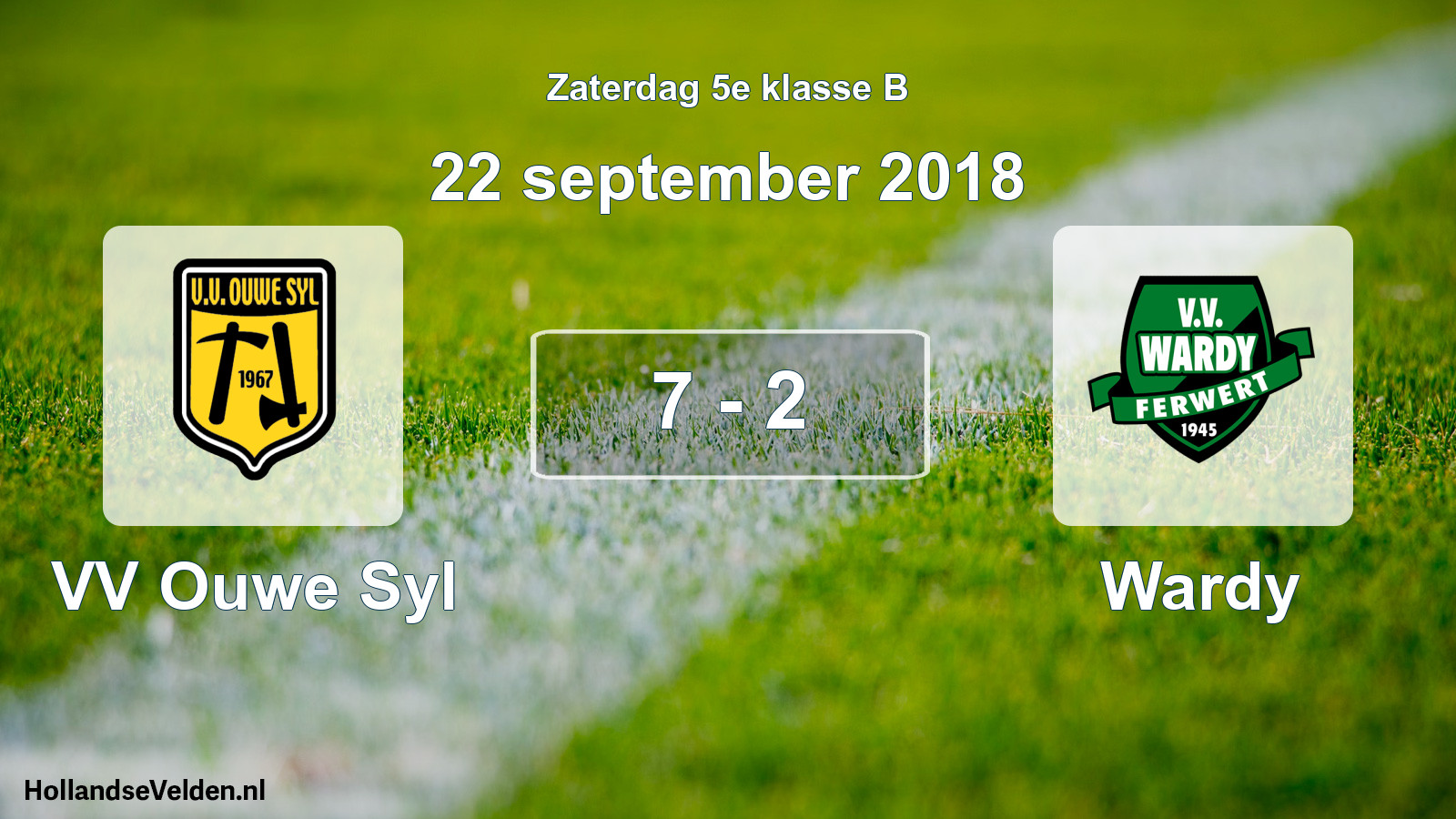 Total number of matches played: VV Ouwe Syl - Wardy 7 - 2 (22 September 2018)