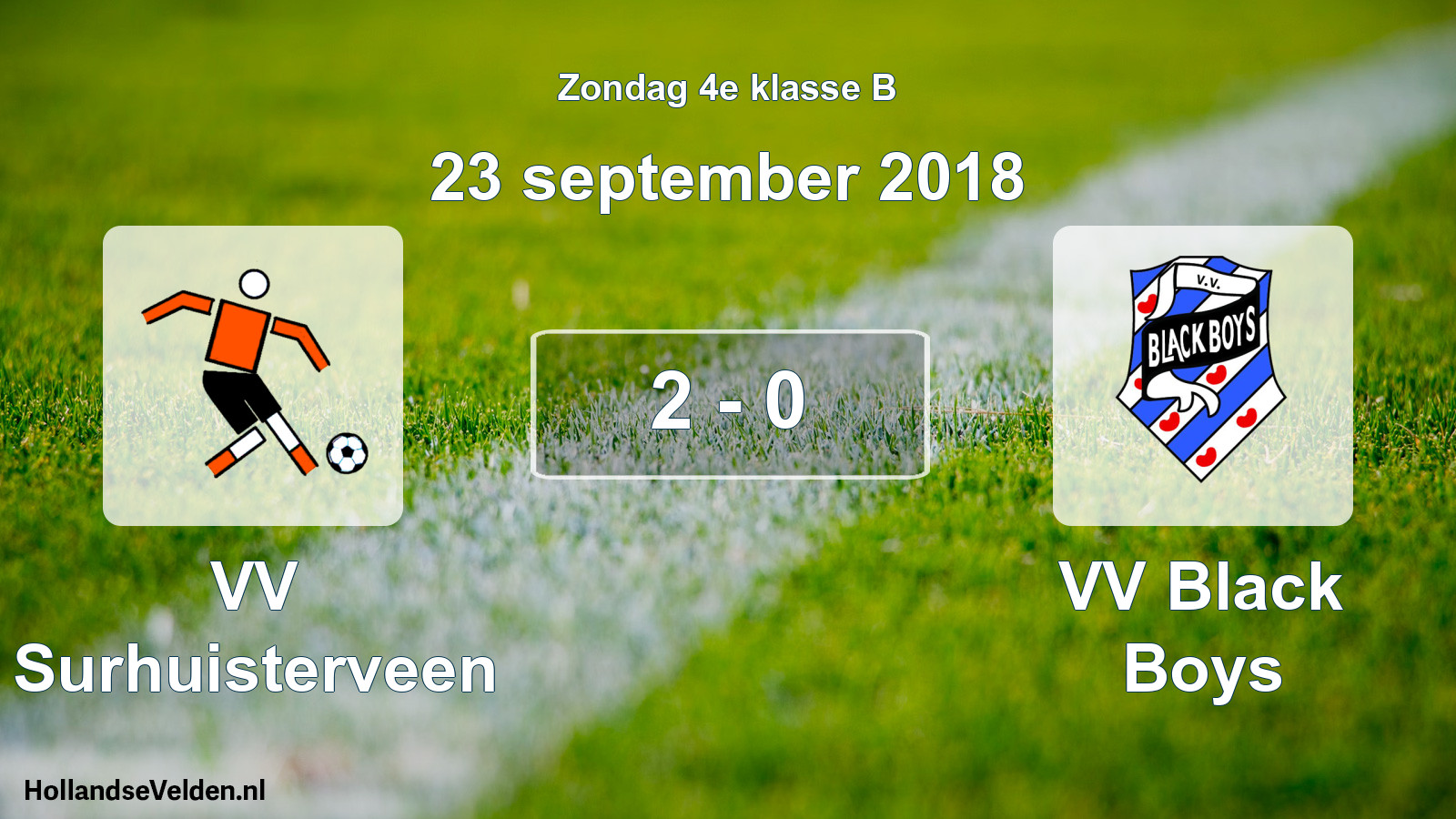 Total number of matches played: VV Surhuisterveen - VV Black Boys 2 - 0 (23 September 2018)