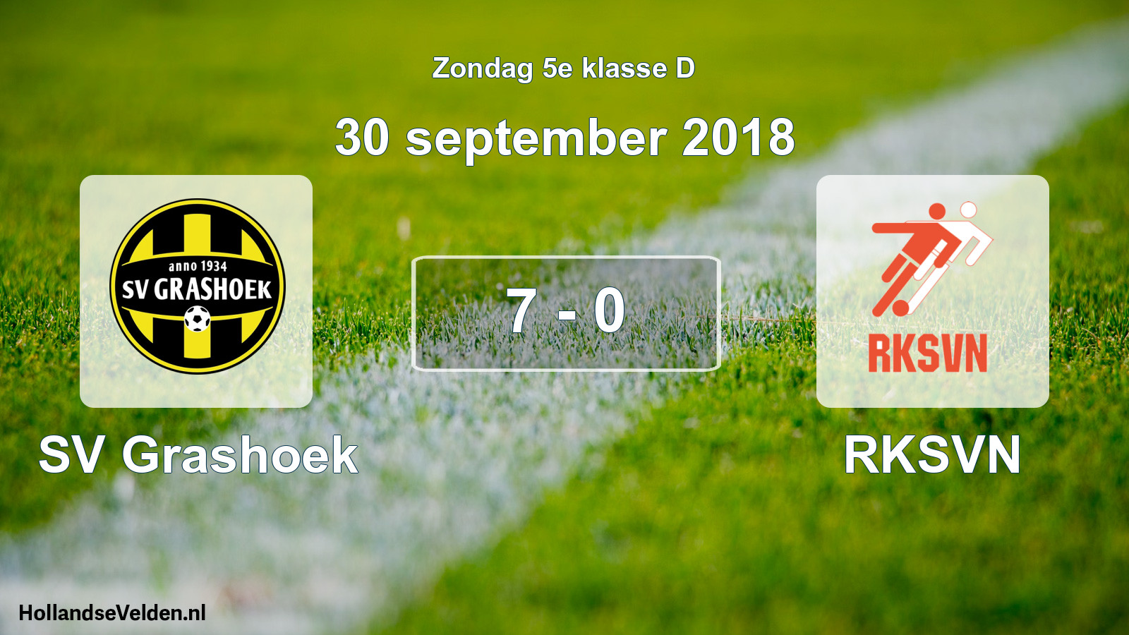 Total number of matches played: SV Grashoek - RKSVN 7 - 0 (30 September 2018)