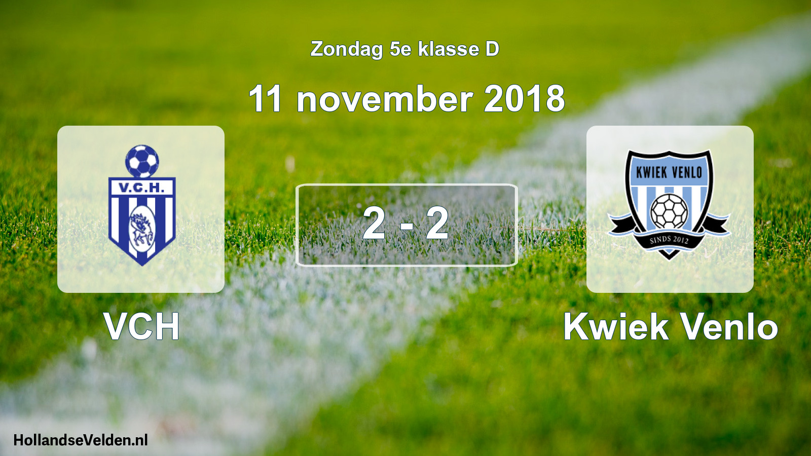 Total number of matches played: VCH - Kwiek Venlo 2 - 2 (11 November 2018)