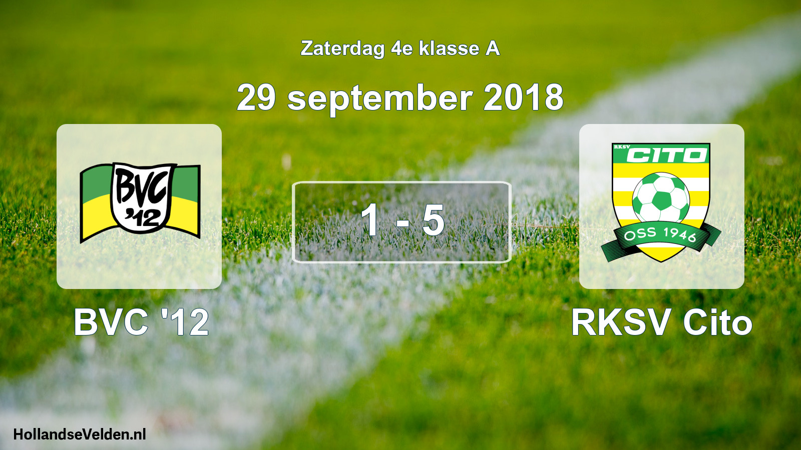 Total number of matches played: BVC '12 - RKSV Cito 1 - 5 (29 September 2018)
