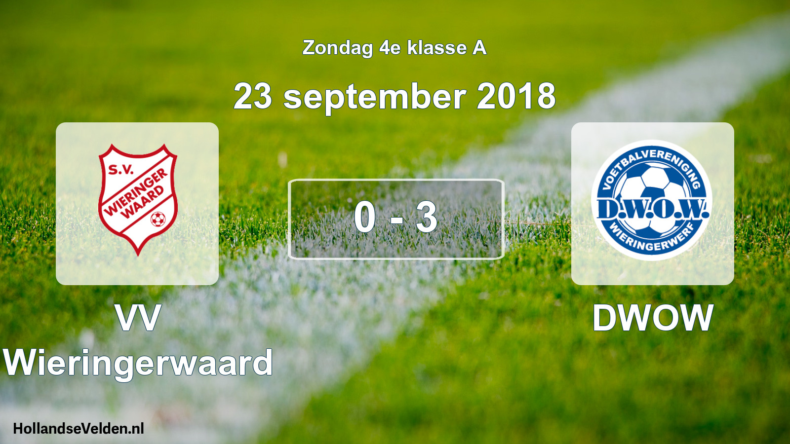 Total number of matches played: VV Wieringerwaard - DWOW 0 - 3 (23 September 2018)