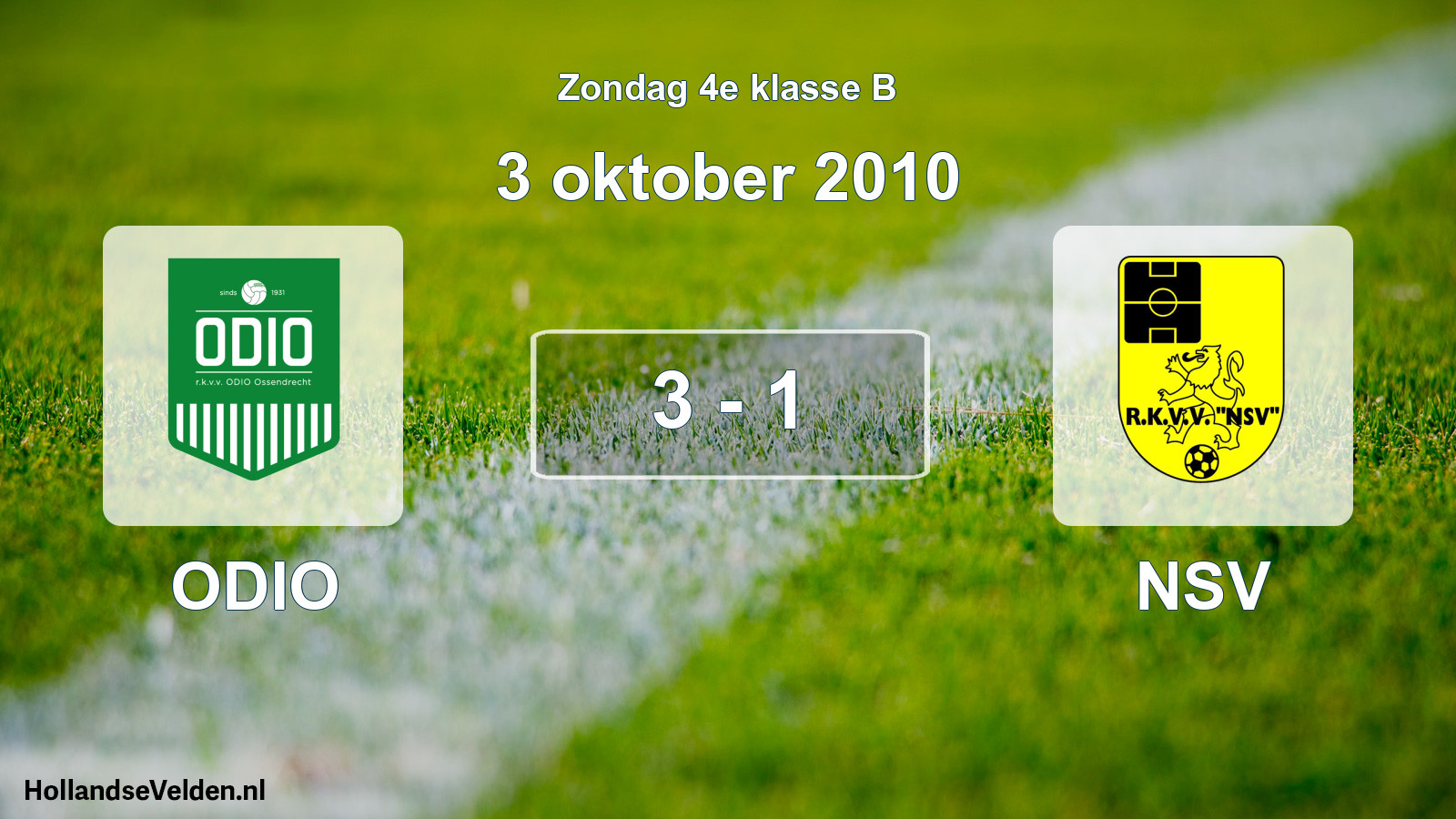 Total number of matches played: ODIO - NSV 3 - 1 (3 October 2010)